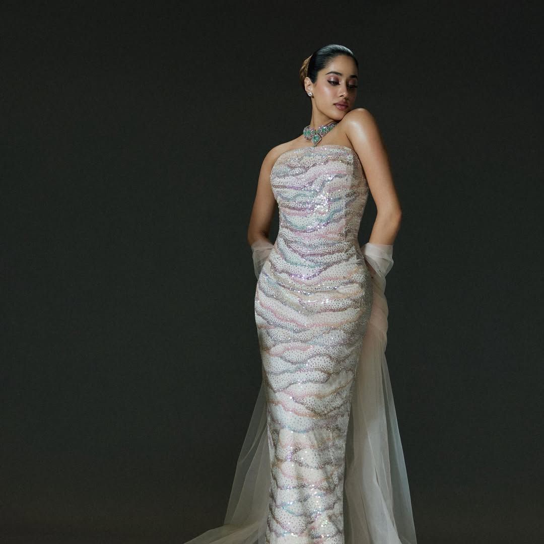 Janhvi Kapoor’s Rahul Mishra couture gown ripples with hand-embroidered sequins